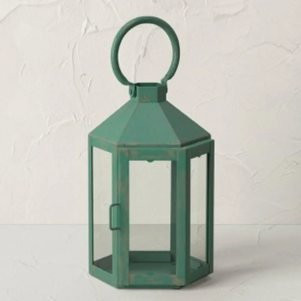 Opalhouse Green Hexagonal Metal Lantern